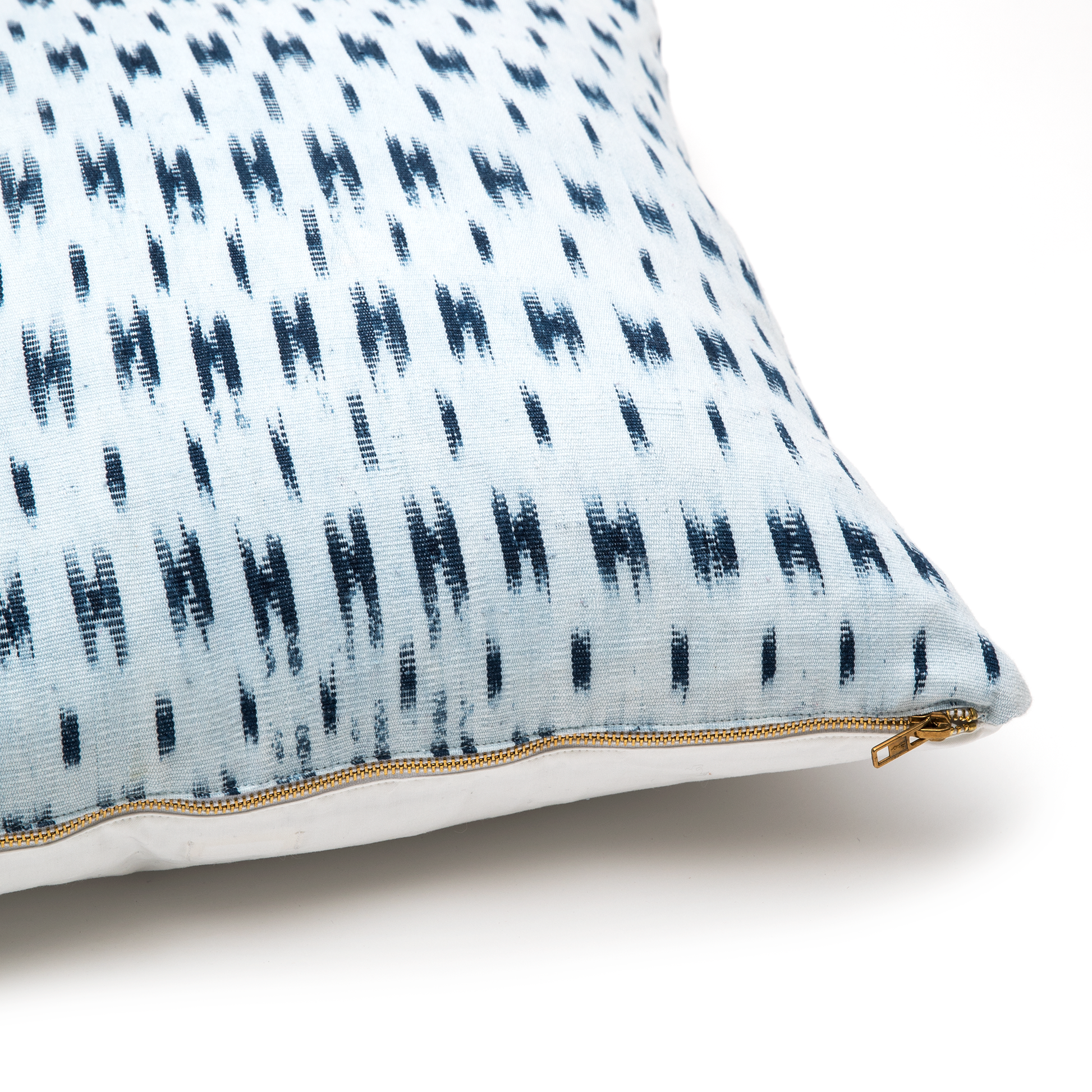 Intiearth Peruvian Ikat Cotton Pillow blue and white indigo