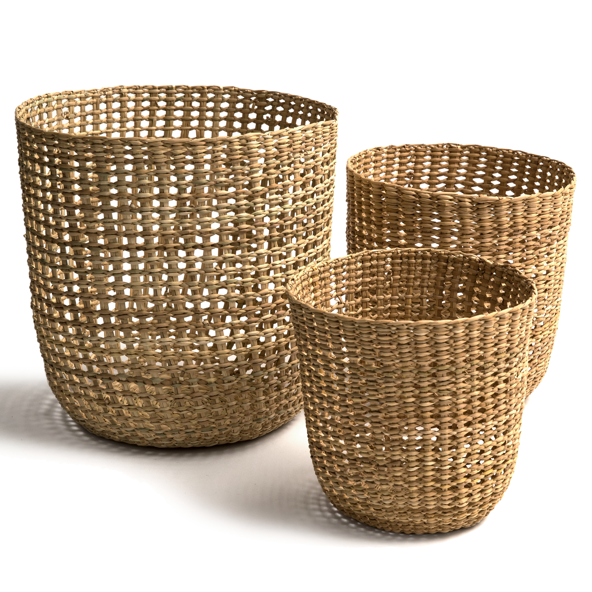 intiearth nesting baskets handwoven junco reed natural open weave