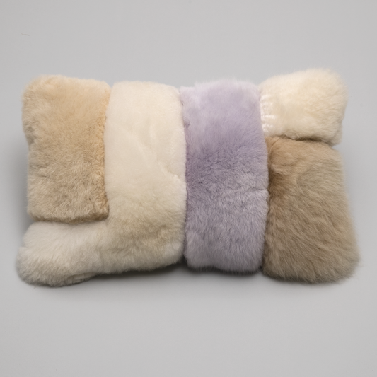 Intiearth Alpaca Fur Pastel Patchwork color block decorative fur pillows lumbar