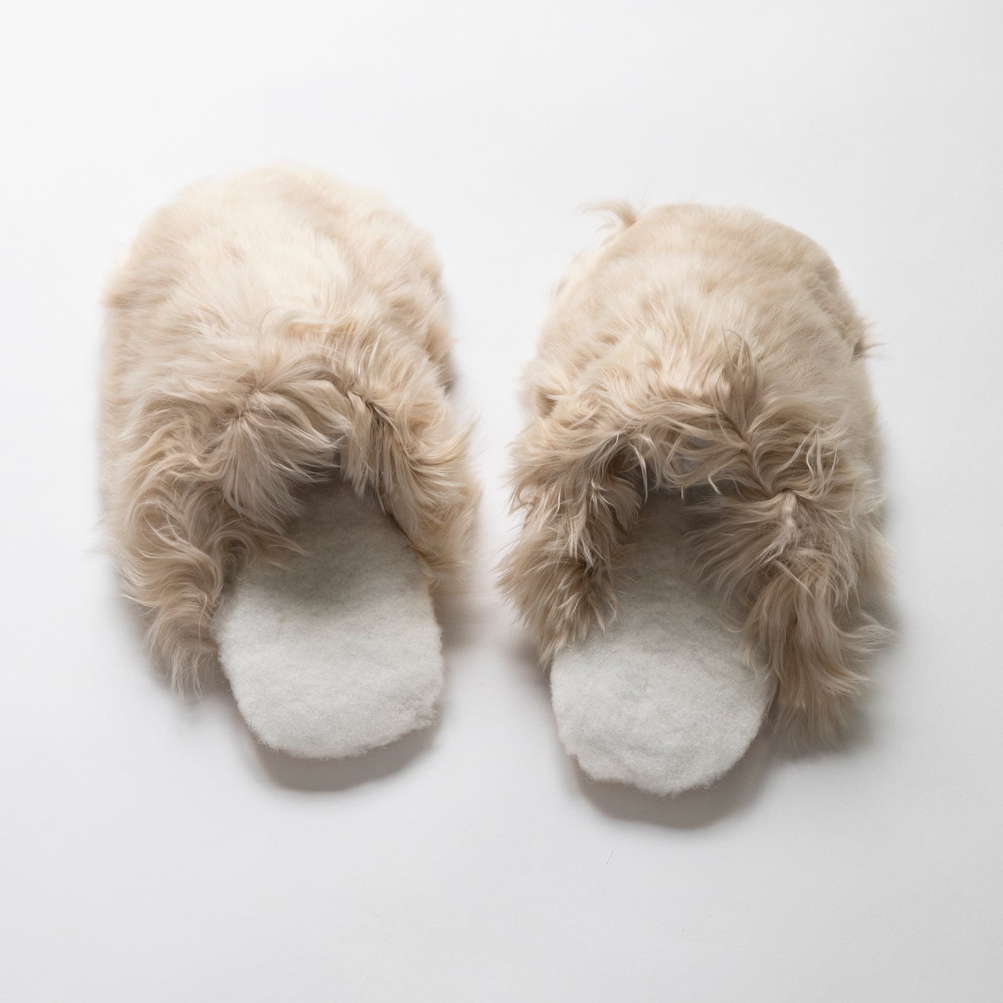Intiearth sand alpaca fur slippers