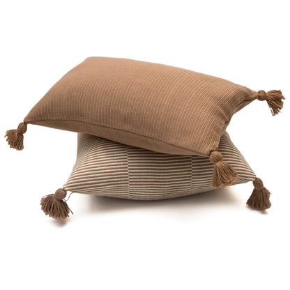 Intiearth Native Cotton Lumbar Pillow beige and ecru