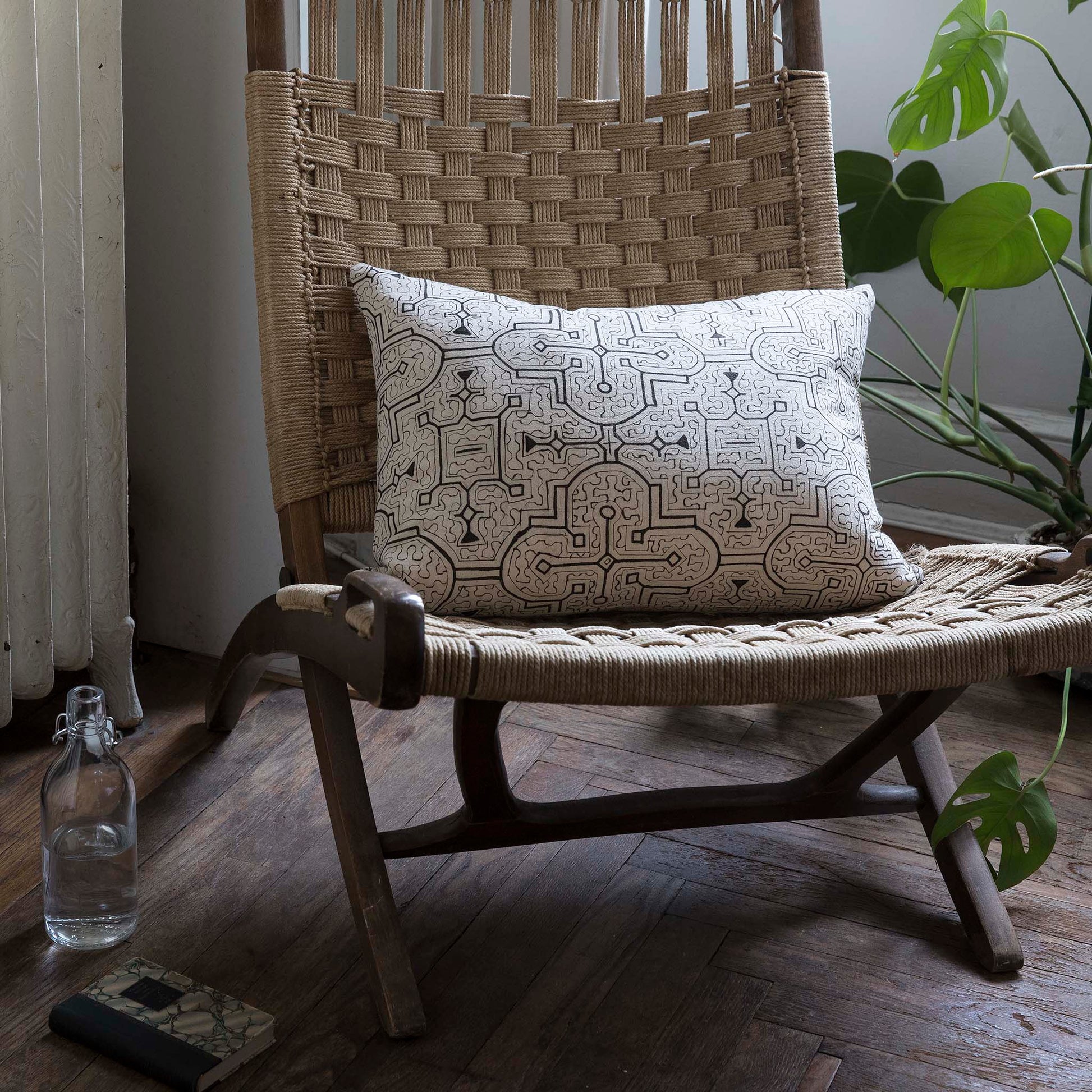 Intiearth Cotton Shipibo Print Lumbar Pillow