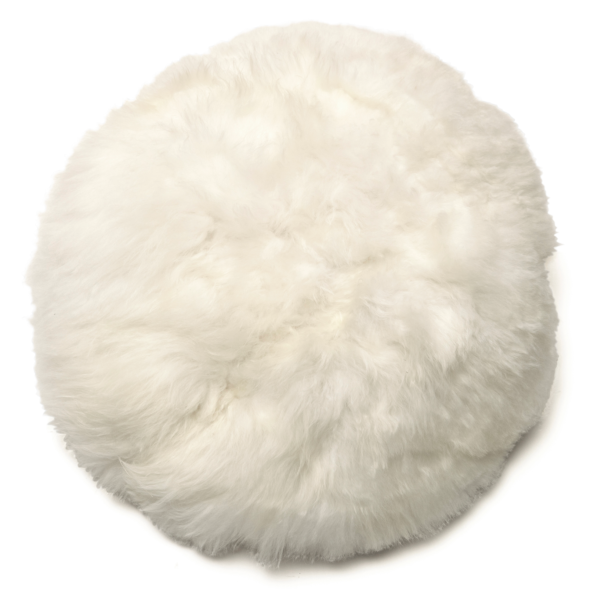 Intiearth Alpaca white Fur Moon Pillow round