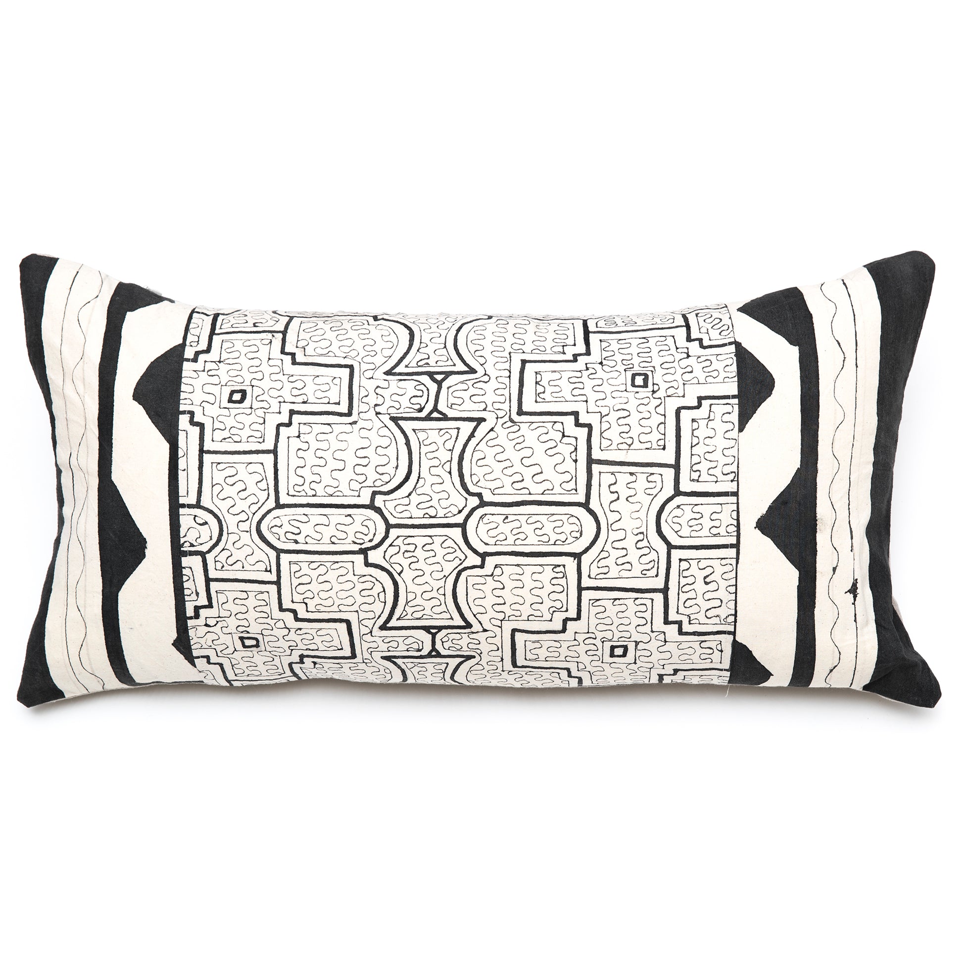 Intiearth Shipibo bolster Pillow hand painted cotton