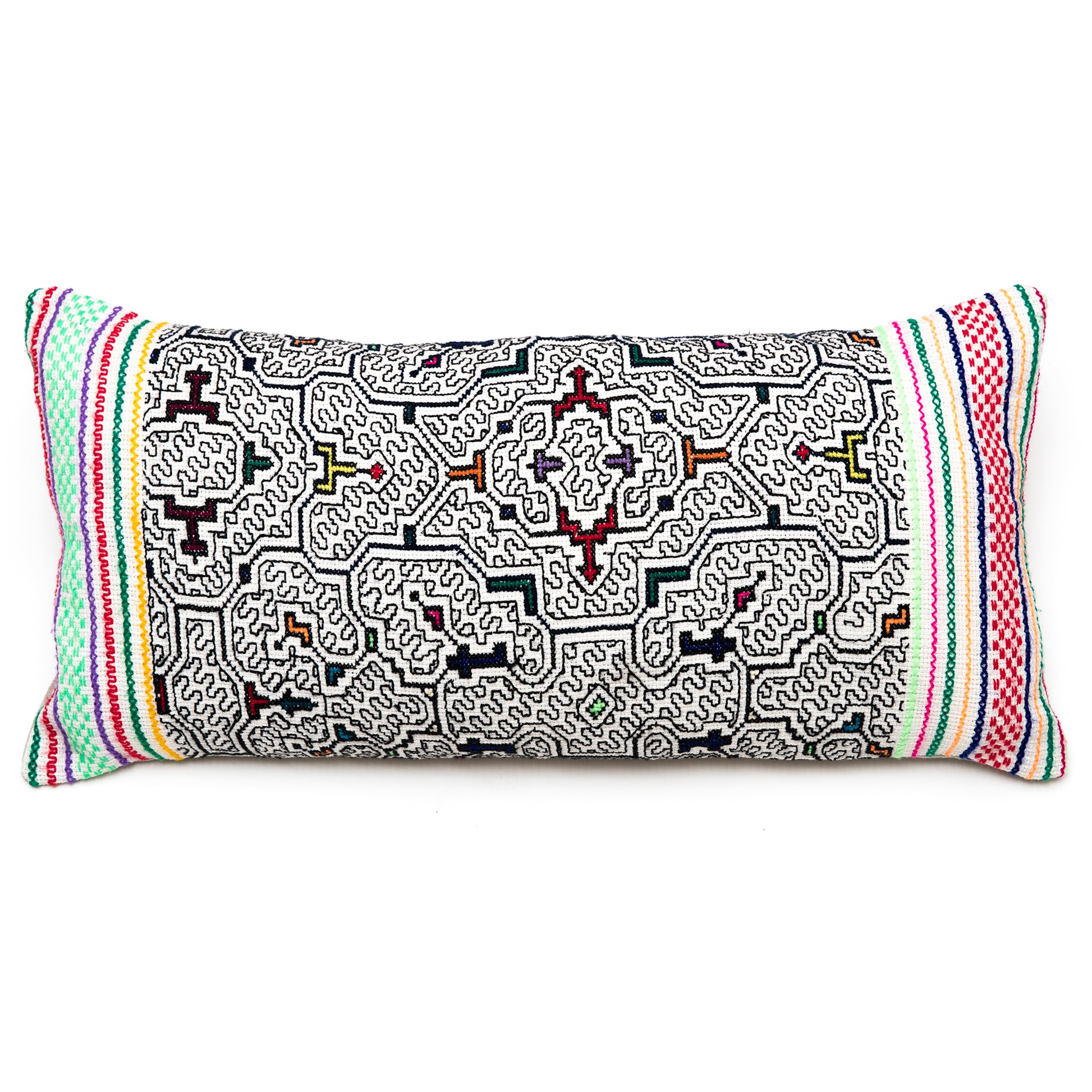 Intiearth shipibo lumbar pillow hand embroidered
