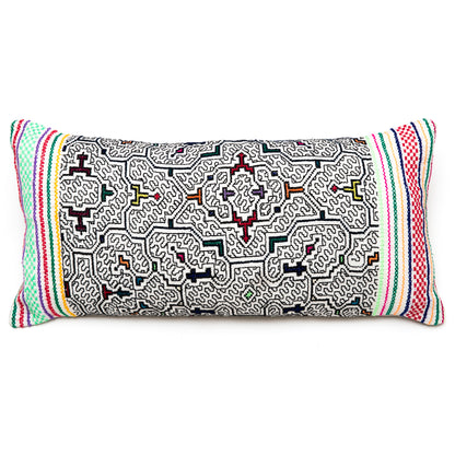 Intiearth shipibo lumbar pillow hand embroidered