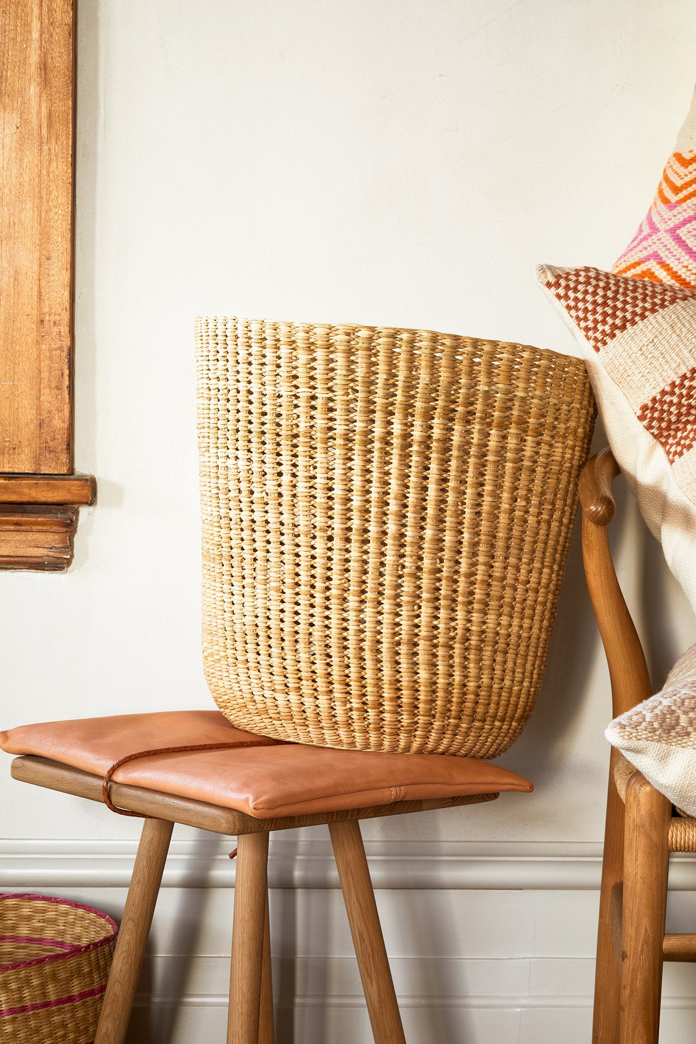 nudo cylinder basket, intiearth, storage, home decor, natural woven 