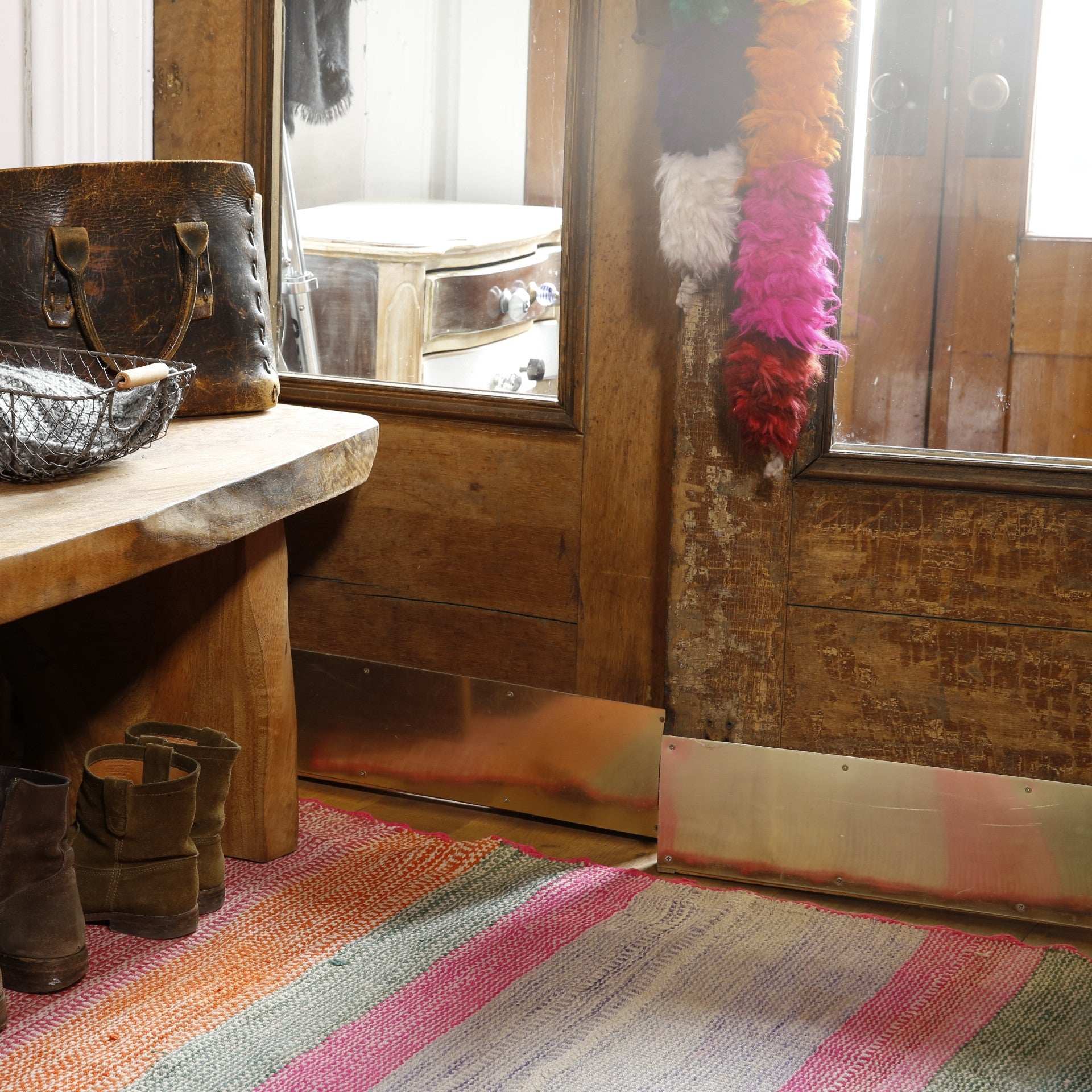 Cusco Candunga and frazada as an entrance rug