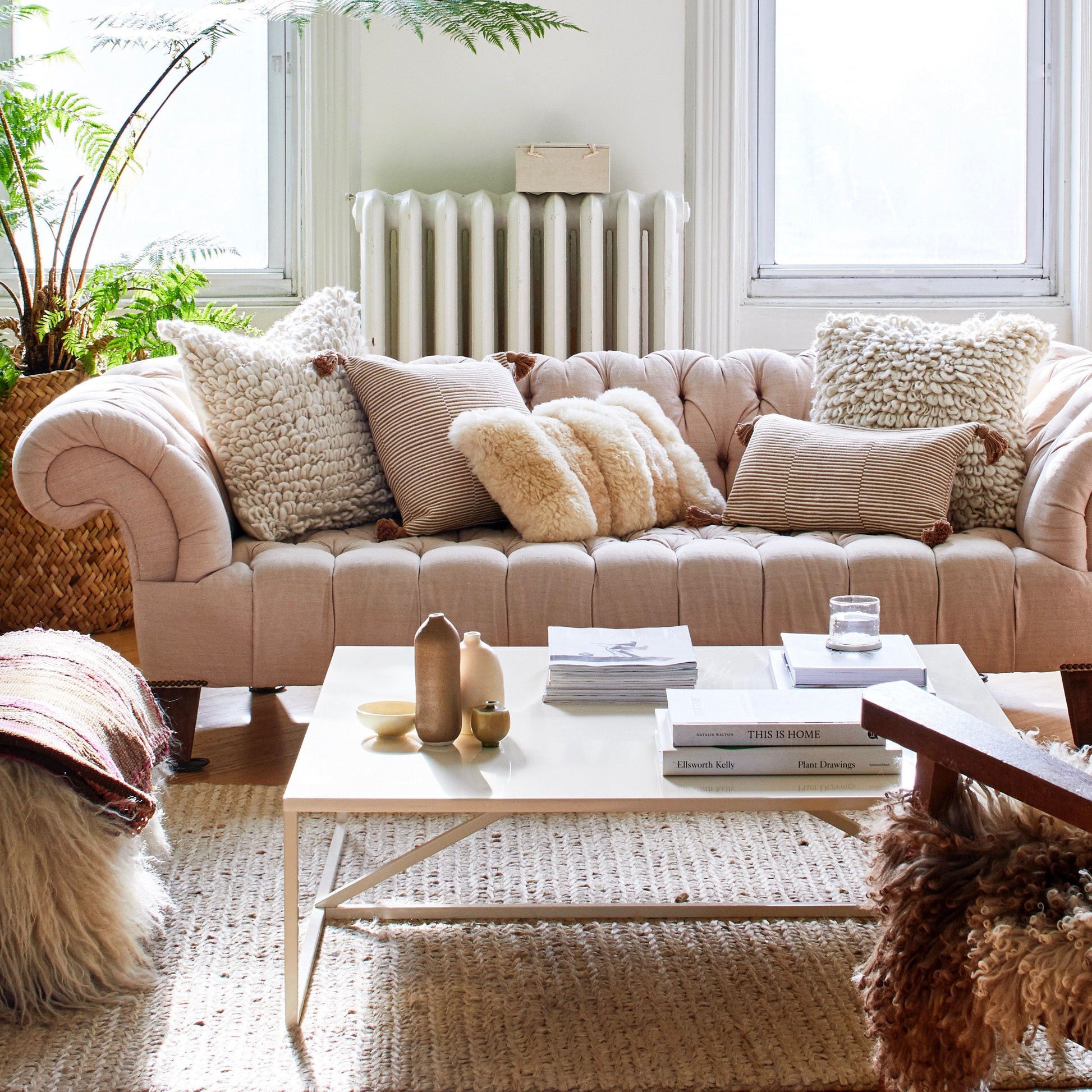 Intiearth Native Cotton square and Lumbar Pillow beige and ecru