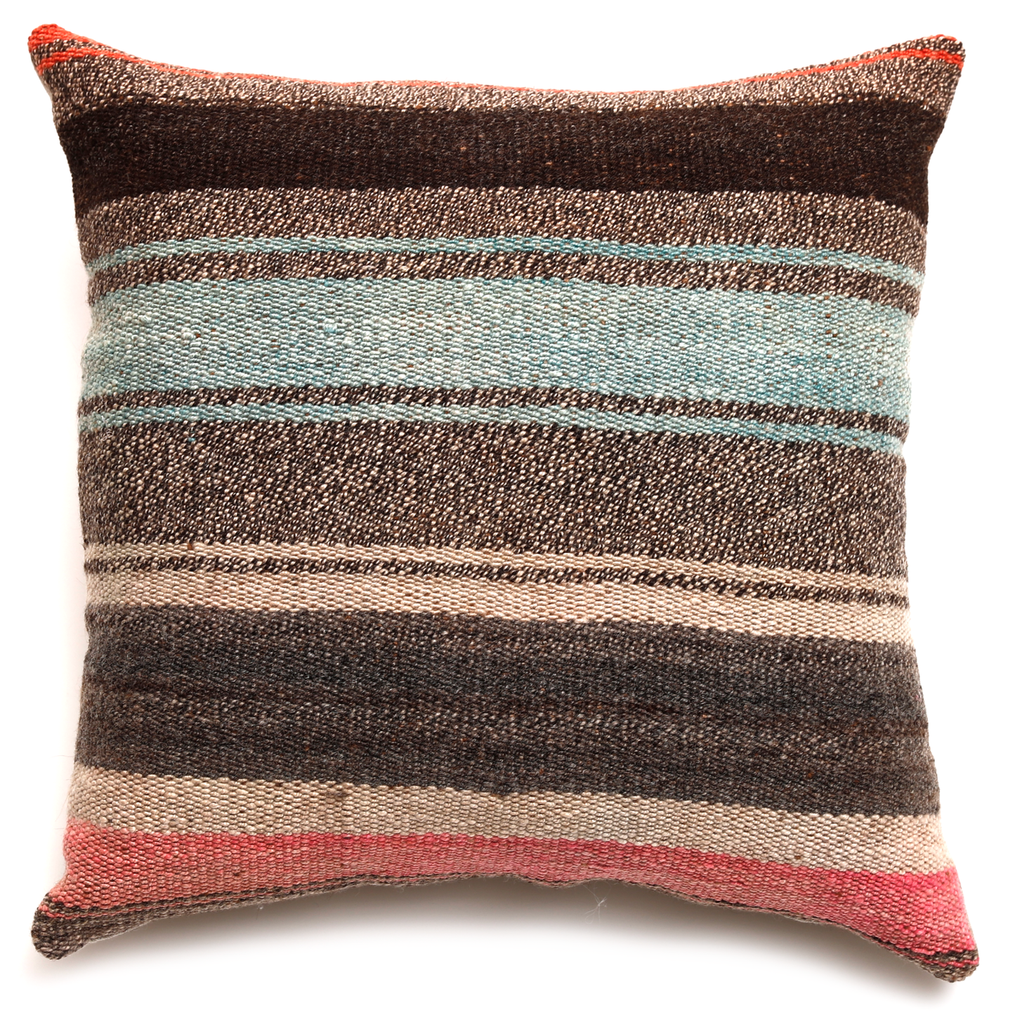 Intiearth vintage woven frazada decorative pillow 20" square colorful wool designs