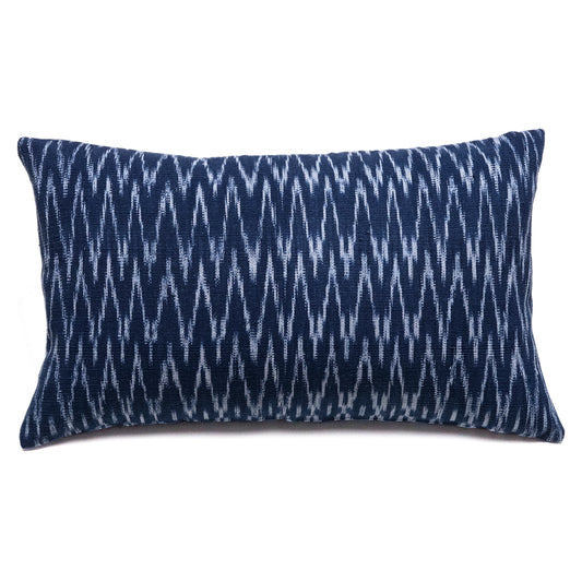 Intiearth-peruvian-ikat-cotton-lumbar-pillow-blue-and-white