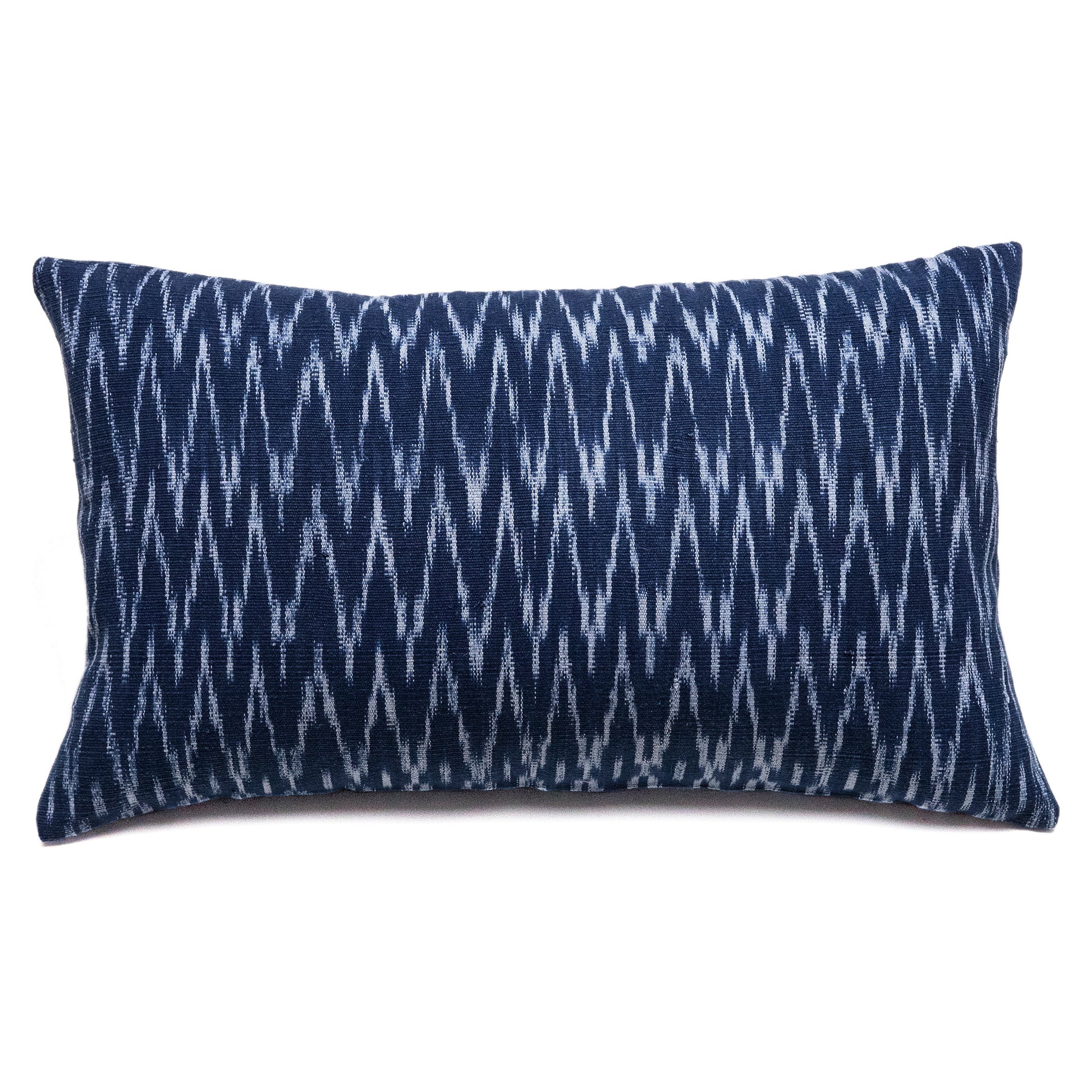 Intiearth-peruvian-ikat-cotton-lumbar-pillow-blue-and-white