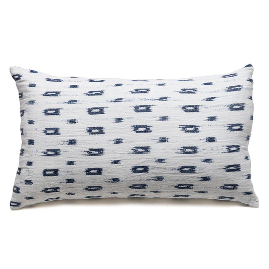 Intiearth-peruvian-ikat-cotton-lumbar-pillow-white-and-blue