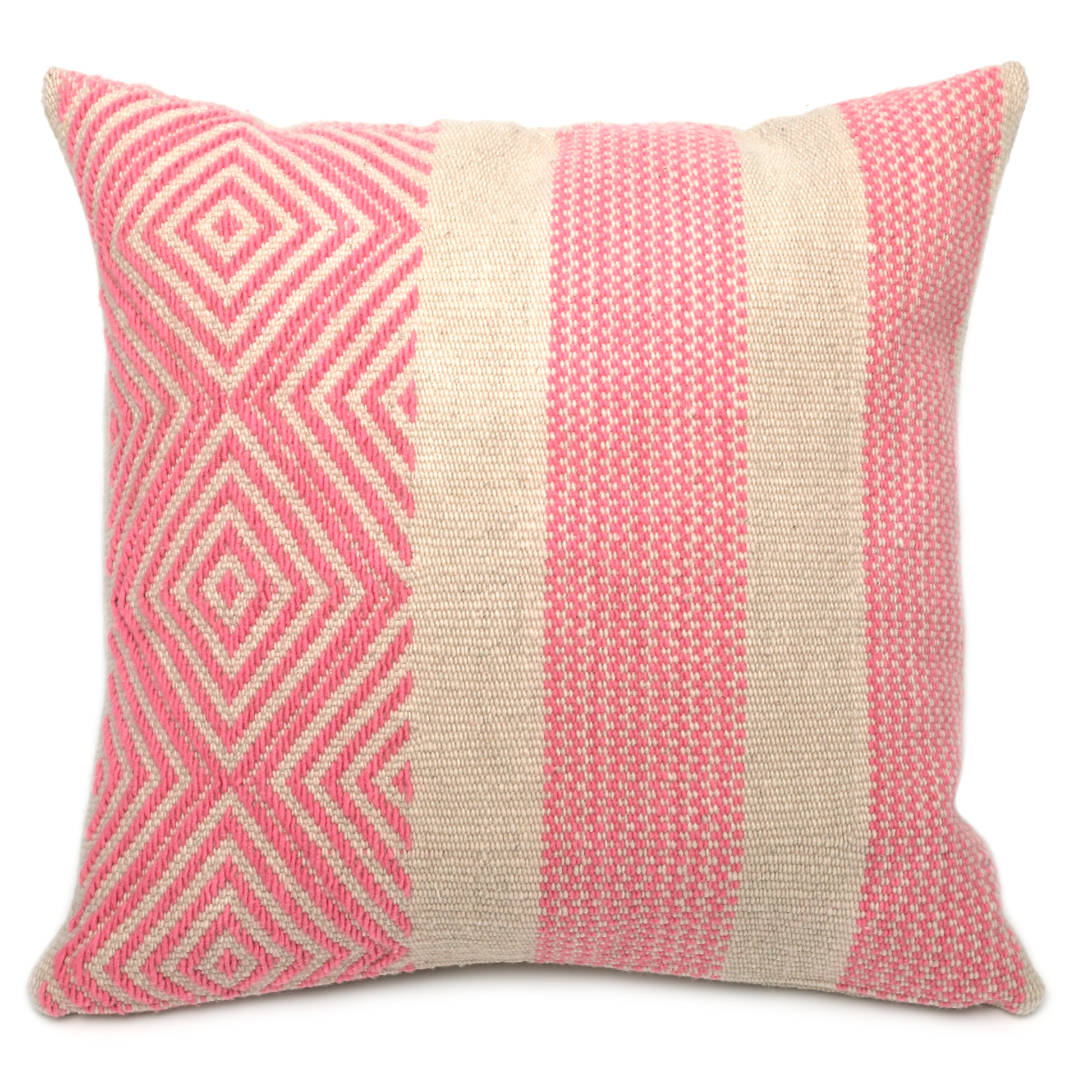 Intiearth Sacred Valley Diamante Rosa Woven Textile Pillow Pink