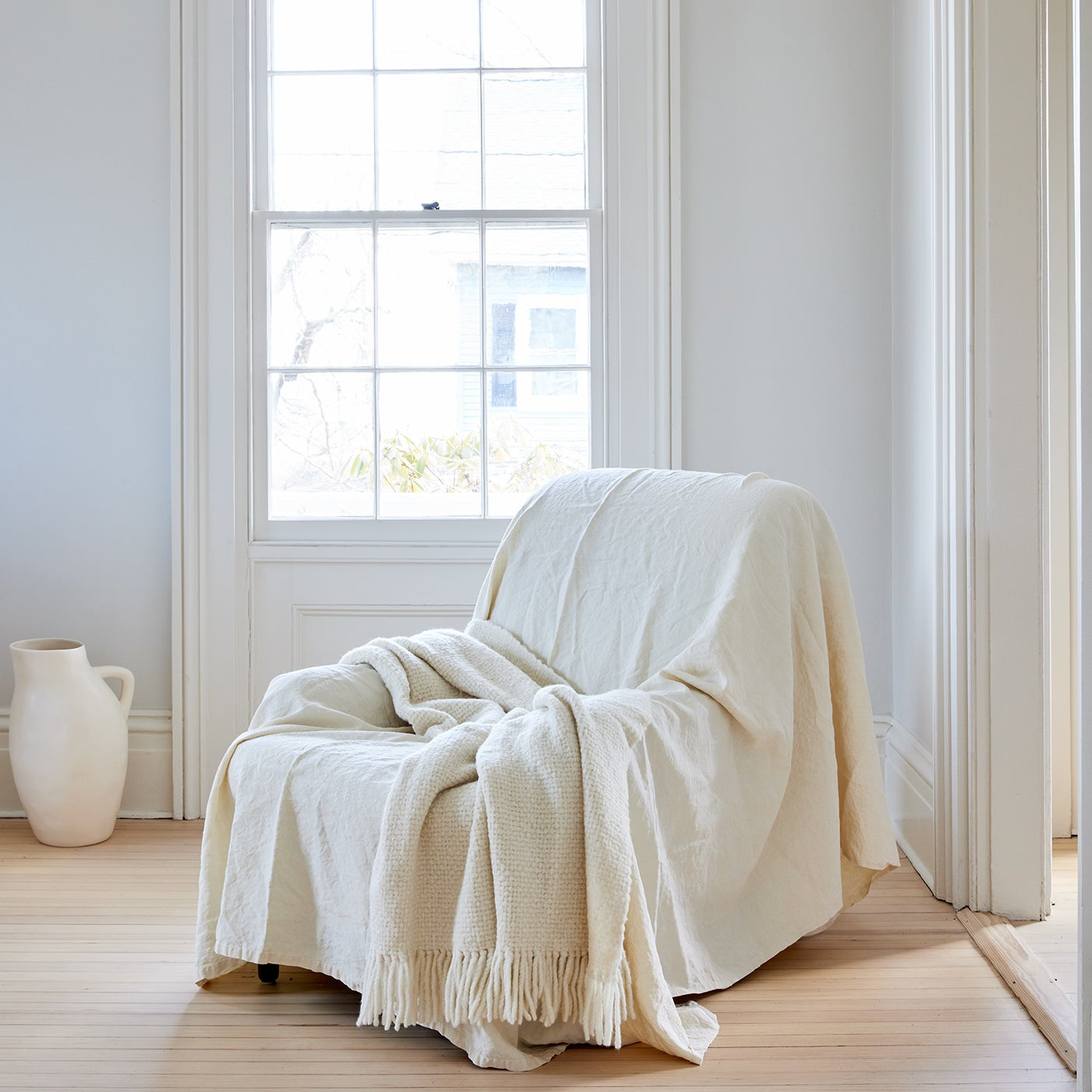 Loomed Hand Loomed Throw Ecru – Intiearth