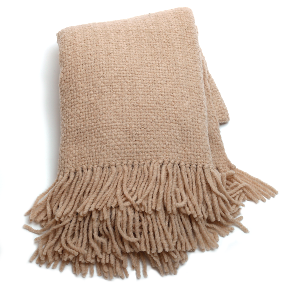Intiearth Plush Merino Alpaca Throw Blanket Nude natural fiber home decor