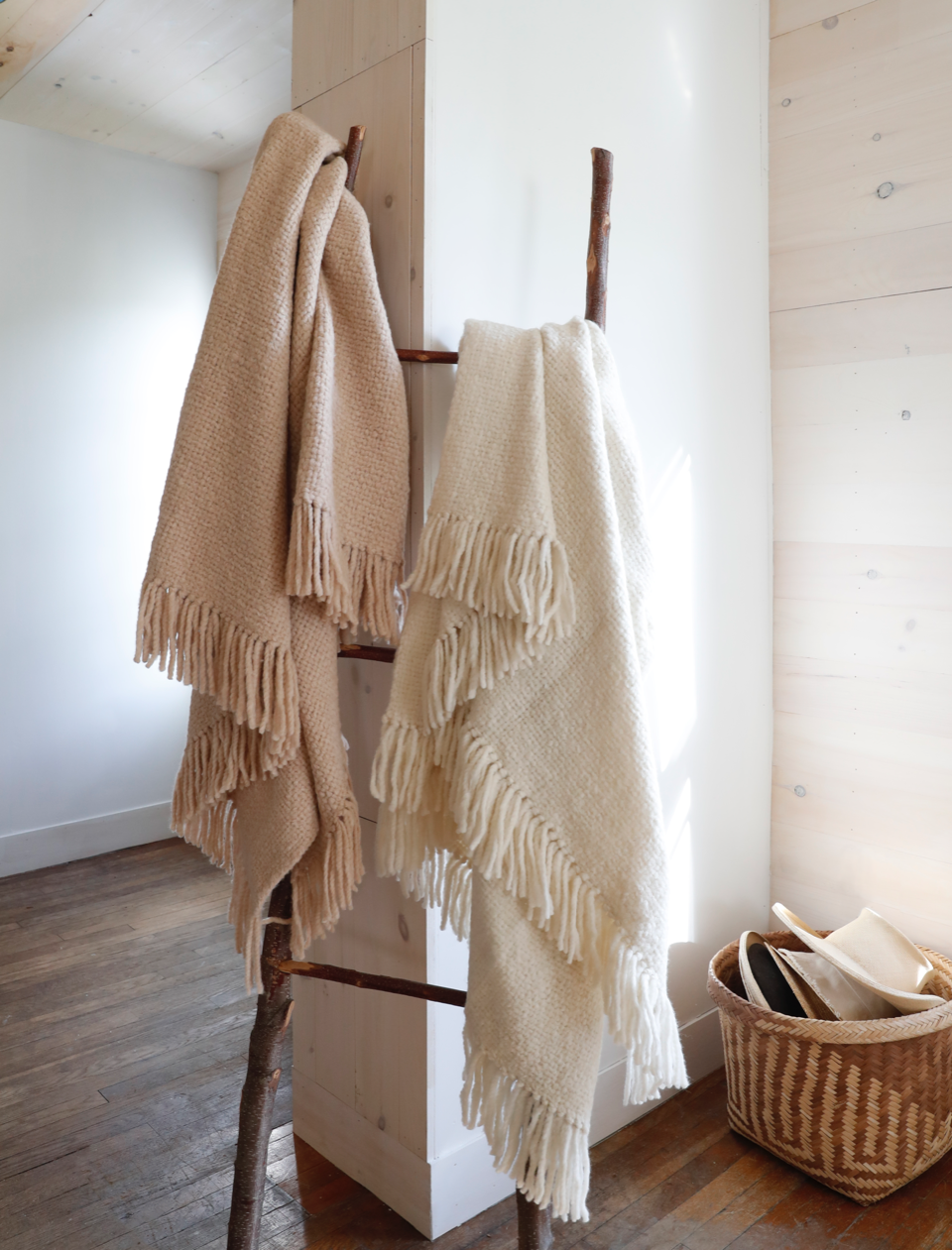 Intiearth Plush Merino Alpaca Throw Blanket Ecru natural fiber home decor