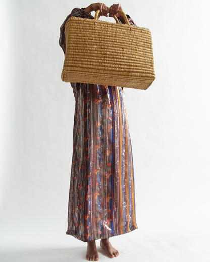 Intiearth La Huachana straw picnic market storage basket