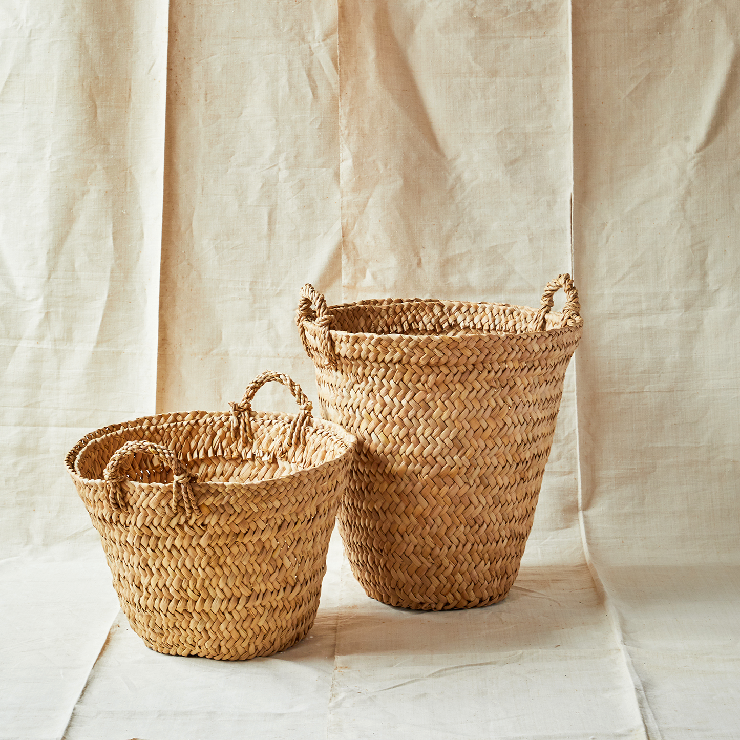 Intiearth handwoven totora basket small and medium