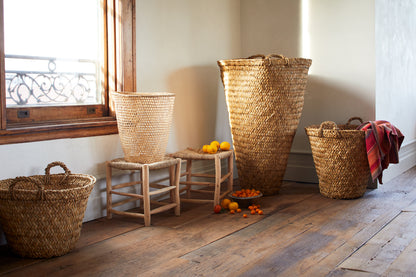Intiearth spring living baskets large open weave, junco reed totoro reed handwoven summer organization